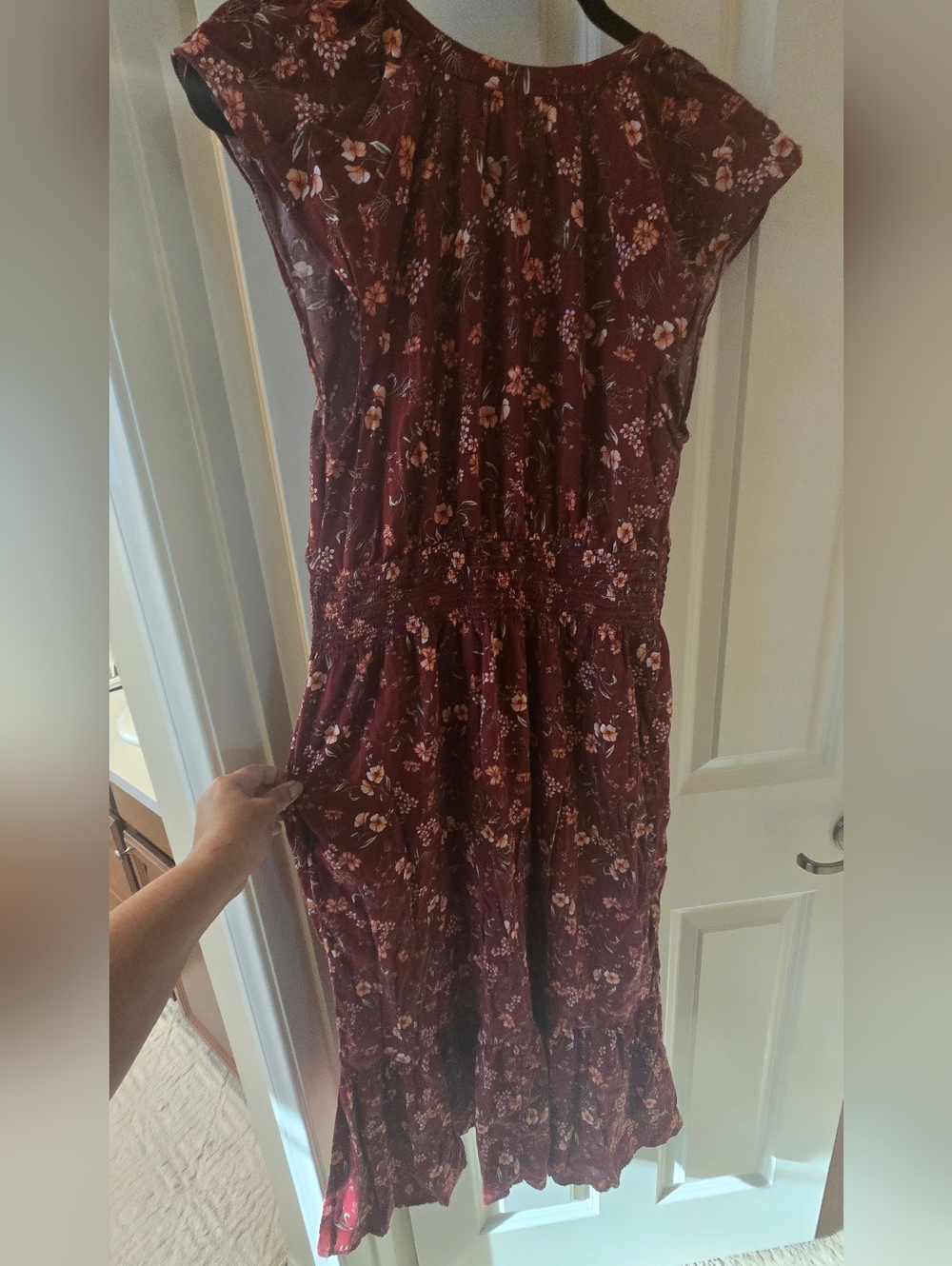 Old Navy Burgundy Floral Midi Dress